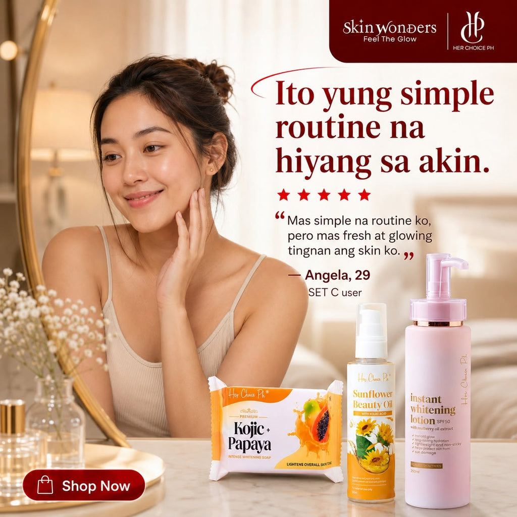 SET C Fast Whitening Trio lifestyle photo – visibly brighter, glowing skin