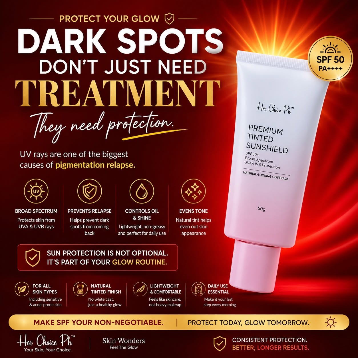 Premium Tinted Sunshield SPF50++++