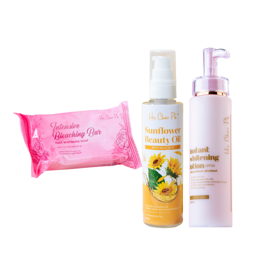 SET B Whitening Trio – gentle 3-in-1 whitening skincare set for sensitive skin